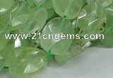 CRU119 15.5 inches 13*17mm faceted freeform green rutilated quartz beads