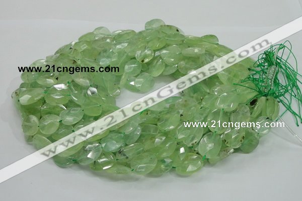 CRU119 15.5 inches 13*17mm faceted freeform green rutilated quartz beads