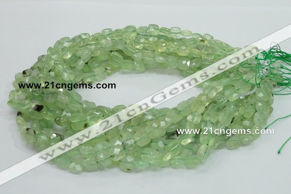 CRU120 15.5 inches 10*10mm faceted square green rutilated quartz beads