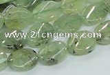 CRU122 15.5 inches 10*14mm twisted oval green rutilated quartz beads