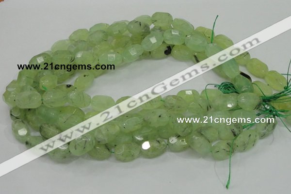 CRU123 15.5 inches 12*18mm faceted nugget green rutilated quartz beads