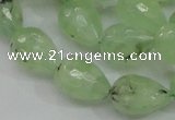 CRU126 15.5 inches 13*19mm faceted teardrop green rutilated quartz beads