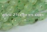 CRU127 15.5 inches 7*11mm faceted teardrop green rutilated quartz beads