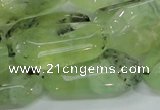 CRU128 15.5 inches 17*33mm faceted rectangle green rutilated quartz beads