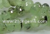 CRU132 15.5 inches 10*14mm faceted rondelle green rutilated quartz beads