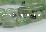 CRU133 15.5 inches 8*13mm column green rutilated quartz beads