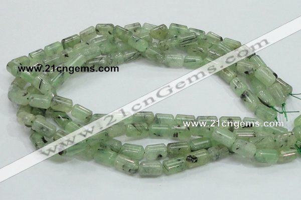 CRU133 15.5 inches 8*13mm column green rutilated quartz beads