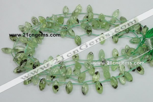 CRU136 15.5 inches 9*17mm marquise green rutilated quartz beads