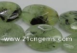 CRU140 15.5 inches 20*30mm faceted oval green rutilated quartz beads