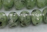 CRU144 15.5 inches 15*20mm faceted rondelle green rutilated quartz beads