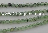 CRU145 15.5 inches 4mm round green rutilated quartz beads