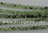 CRU150 15.5 inches 4mm faceted round green rutilated quartz beads