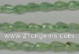 CRU170 15.5 inches 6*10mm faceted teardrop green rutilated quartz beads