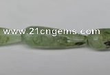 CRU175 15.5 inches 10*30mm faceted teardrop green rutilated quartz beads