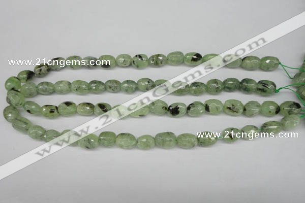 CRU178 8*10mm – 10*14mm faceted nuggets green rutilated quartz beads