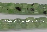 CRU180 Top-drilled 10*12mm bone green rutilated quartz beads