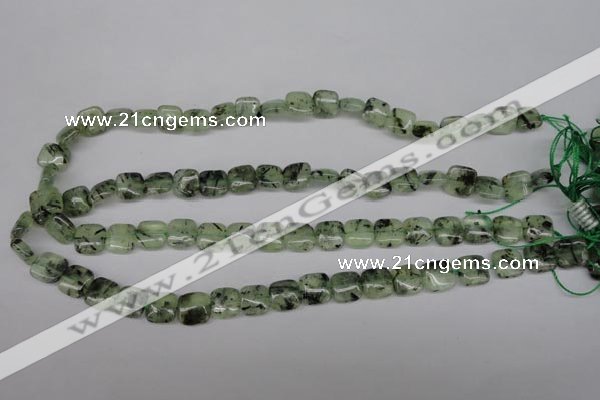 CRU195 15.5 inches 10*10mm square green rutilated quartz beads