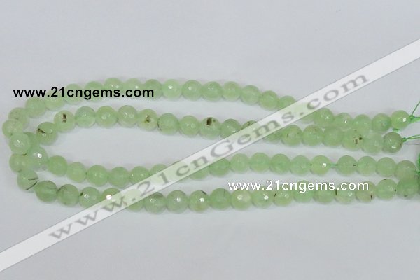 CRU200 15.5 inches 6mm faceted round green rutilated quartz beads