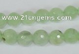 CRU204 15.5 inches 14mm faceted round green rutilated quartz beads