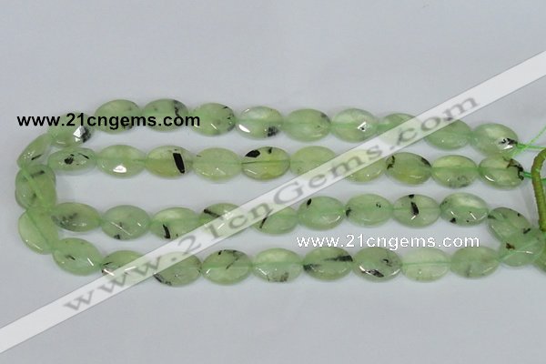 CRU207 15.5 inches 13*18mm faceted oval green rutilated quartz beads