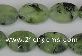 CRU208 15.5 inches 15*20mm faceted oval green rutilated quartz beads