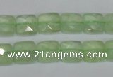 CRU212 15 inches 10*10mm faceted square green rutilated quartz beads