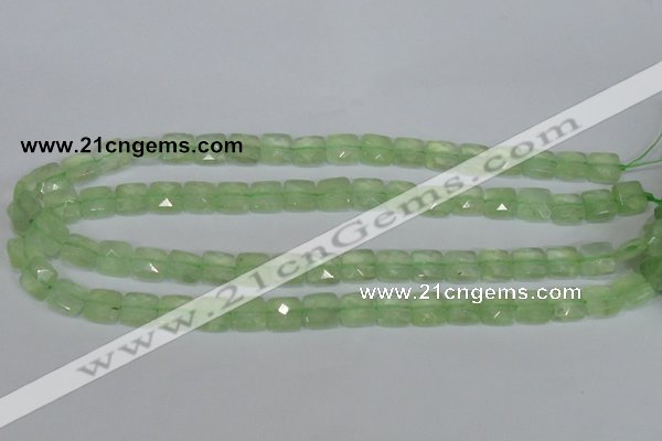 CRU212 15 inches 10*10mm faceted square green rutilated quartz beads