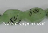 CRU217 12*20mm – 18*25 faceted nuggets green rutilated quartz beads