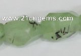 CRU218 15*20mm – 18*25 faceted nuggets green rutilated quartz beads