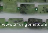 CRU220 15.5 inches 10*15mm faceted tube green rutilated quartz beads