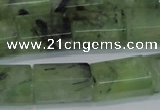 CRU221 15.5 inches 13*18mm faceted tube green rutilated quartz beads