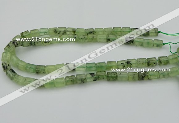 CRU225 15.5 inches 9*11mm tube green rutilated quartz beads