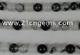 CRU302 15.5 inches 6mm round black rutilated quartz beads