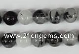 CRU304 15.5 inches 10mm round black rutilated quartz beads