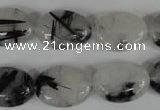 CRU333 15.5 inches 13*18mm oval black rutilated quartz beads