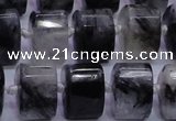 CRU348 11*15*15mm faceted triangle black rutilated quartz beads