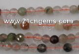 CRU401 15.5 inches 6mm faceted round Multicolor rutilated quartz beads