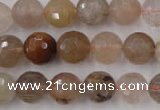 CRU404 15.5 inches 12mm faceted round Multicolor rutilated quartz beads