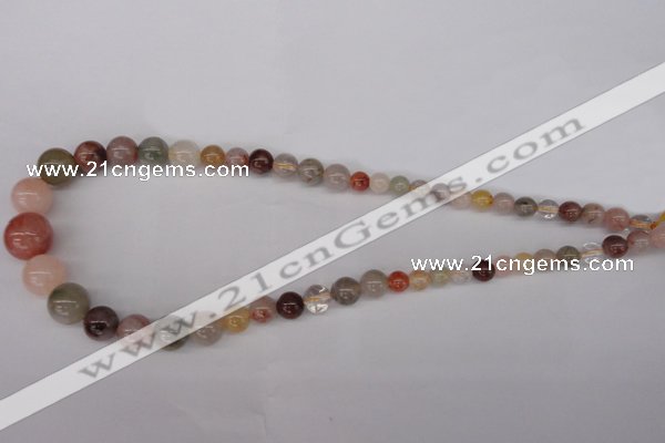 CRU420 15.5 inches 6mm - 14mm round Multicolor rutilated quartz beads