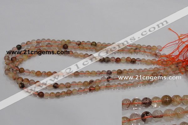 CRU452 15.5 inches 6mm round Multicolor rutilated quartz beads