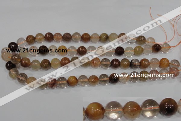 CRU456 15.5 inches 12mm round Multicolor rutilated quartz beads