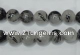 CRU51 15.5 inches 6mm round black rutilated quartz beads wholesale