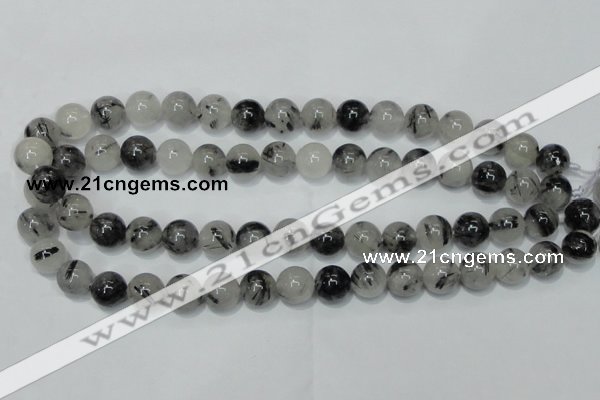 CRU51 15.5 inches 6mm round black rutilated quartz beads wholesale