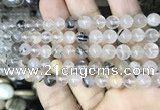 CRU526 15.5 inches 7mm round black rutilated quartz beads