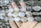 CRU528 15.5 inches 13*18mm oval black rutilated quartz beads