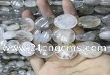 CRU529 15.5 inches 18*25mm oval  black rutilated quartz beads