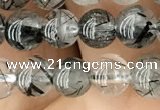 CRU532 15.5 inches 6mm round black rutilated quartz beads