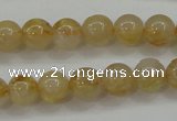 CRU551 15.5 inches 6mm round golden rutilated quartz beads