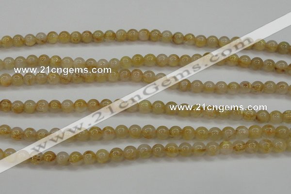 CRU551 15.5 inches 6mm round golden rutilated quartz beads