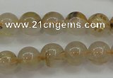 CRU552 15.5 inches 8mm round golden rutilated quartz beads